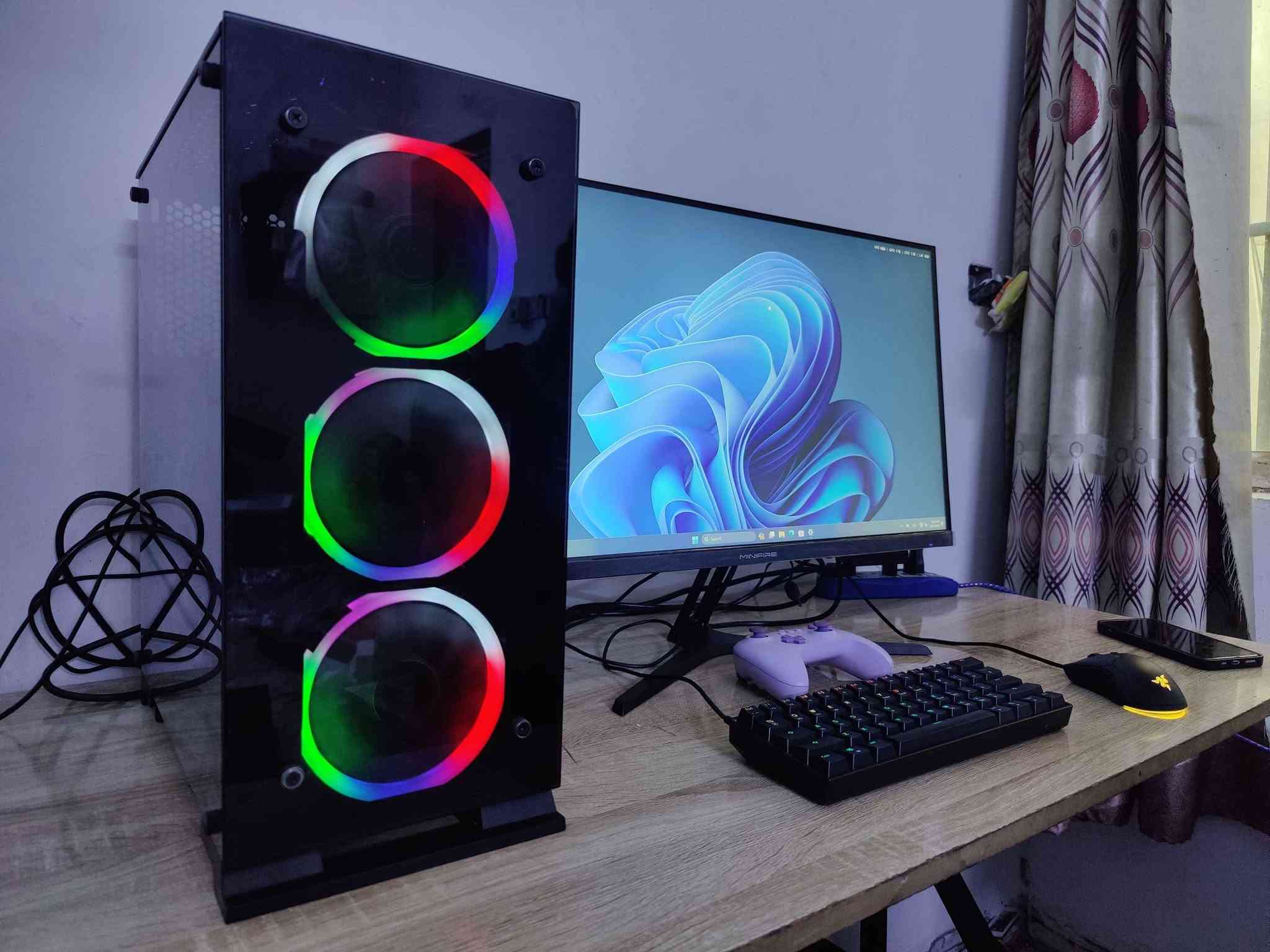 اخوان سلام عليكم
سيت اب كامل 
شاشة حجم 27 مع كيبورد وماوس وكمبيوتر 
المواصفات 
ryzen 5 3500x
msi gtx 1660 super VENTUS xs
ram  2x8 16 3200hz g.skill RGB 
msi b450m pro
hdd 1tb ssd 128gb 

الشاشة minifire ips 27inch FHD 120hz 
مع كيبورد وماوس 

مكاني بغداد الدورة 
بيها مجال حك الجية للشراي 
رقمي ***********
ما عندي توصيل بغداد, العراق

نص مكتوب في الصور:
- MSI GTX 1660 SUPER
- MB MSI B450M A PRO MAX
- RAM 16GB 2X8
- HDD 1TB
- SSD 128
- MONITOR 27INCH 120HZ IPS PANNEL