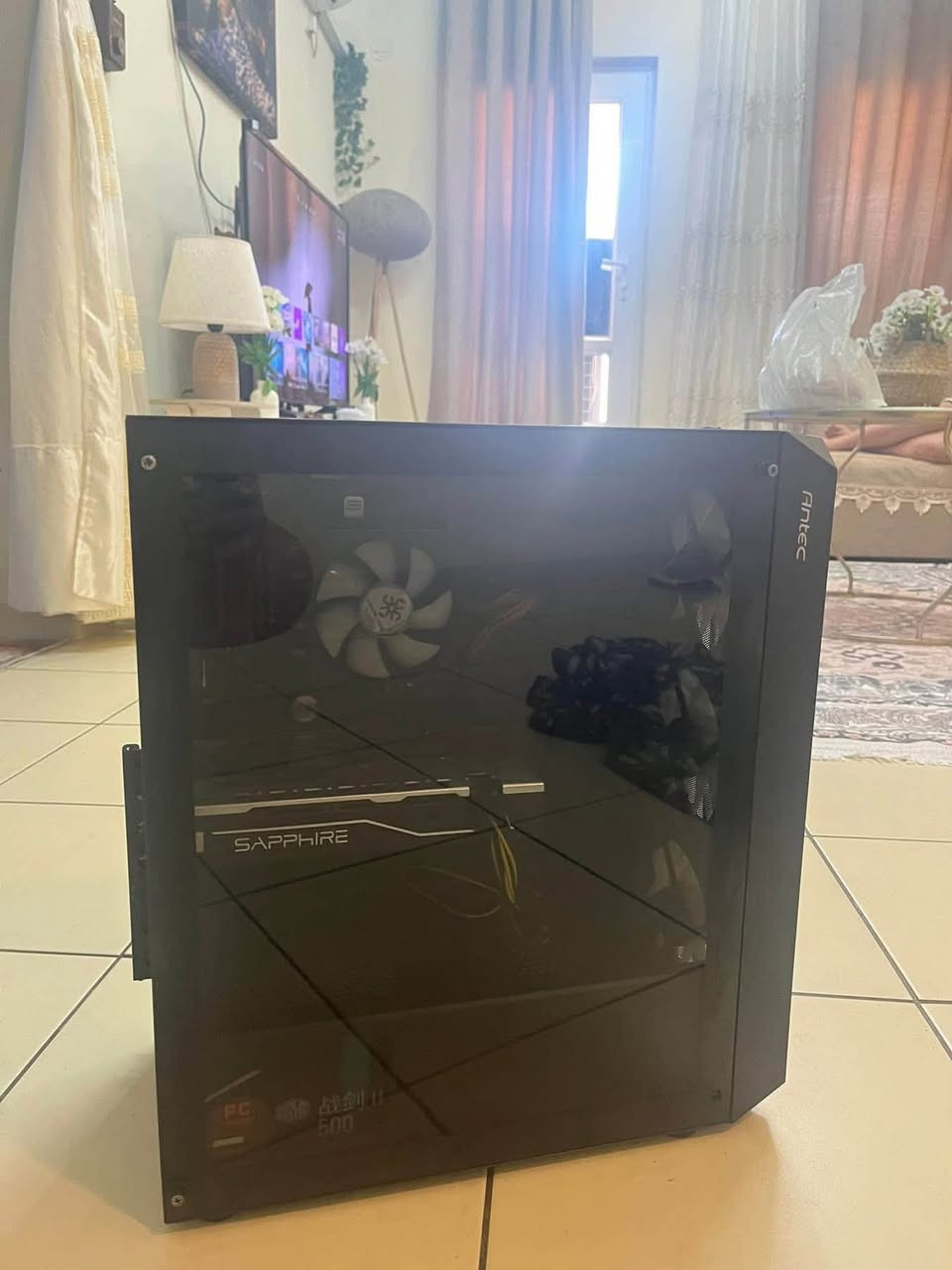كيس جيمنج للبيع rgb
R5 3500x

m.t b450

Amd rx 580 8gb

ram 16 ddr4

pw 500

Ssd256

Hdd 500

مكاني بغداد 

الهاتف ***********

السعر 550 د.ع

وبيها مجال للطيبين
