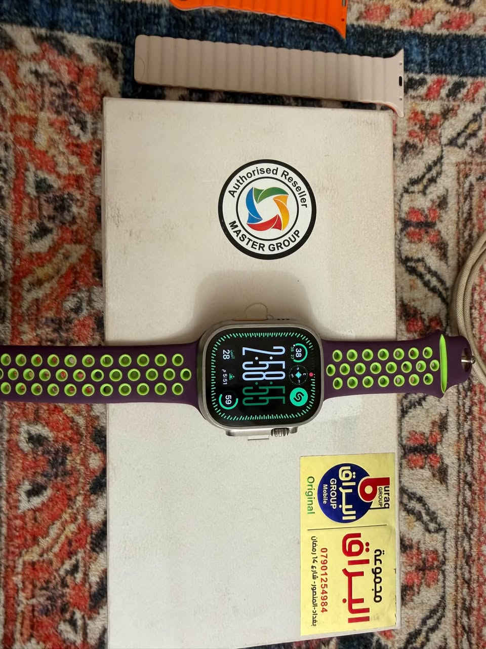 ابل واتش اللترا 2 تيتاينوم
ماستر نظافه 100‎%‎
بطاريه 98
كامل ملحقات استخدام بسيط 
بس بيها كسر بل ظهر مـا مأثر ابد موضح بل صور 
سعر 425 وبيها مجال بسيط 
مكاني بغداد كراده
***********
