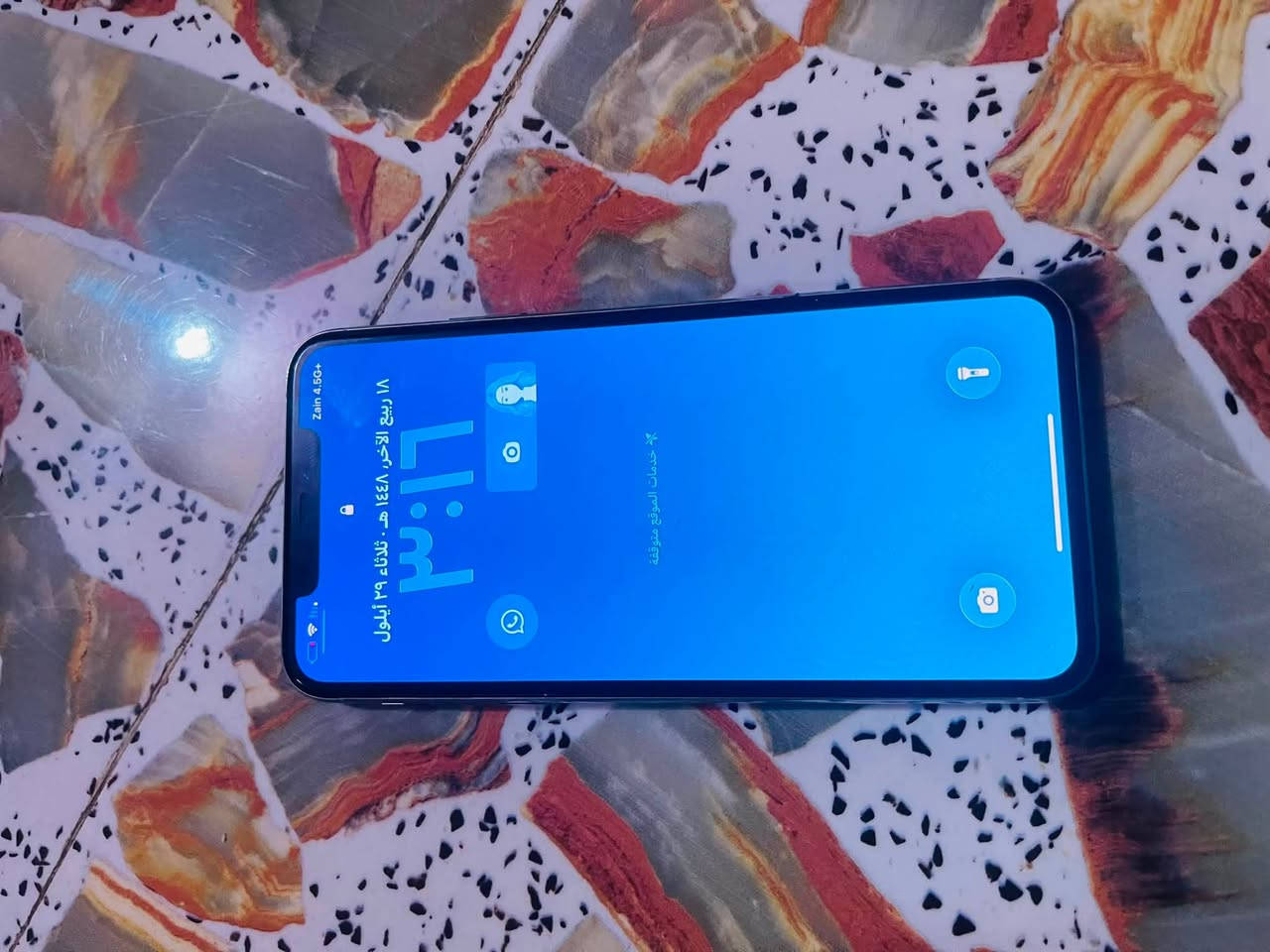 ‏جهاز للبيع iPhone 11 Pro ماكس كفالة عامة  السماعة ‏ناصية شويه ويرهم مراوس ‭***********‬
