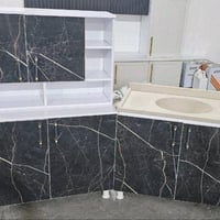 كاونتر خشب MDF قياس متر ثلاث قطع سنك مرمر سعر 200 الف