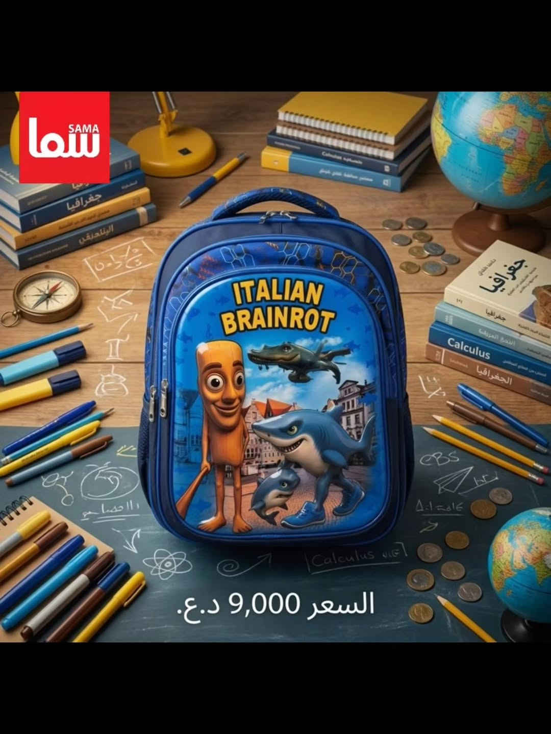 #جاهزين
تشكيلة من الحقائب المدرسية 🎒 
متوفرة الآن في Sama Mall - سما مول📍

و خدمة الطلب أونلاين متوفرة لراحتكم 🚚

للحجز و الاستفسار يرجى المراسلة على هذا الرقم واتساب ***********

📍 زورونا في فروع سما مول⬇️ 
📍  سما 1 - كرادة خارج
📍 سما 2 -كرادة داخل-دايموند مول - ط3
📍 سما 3 -زيونة-مول دريم سيتي-ط الارضي
📍  سما 4 -كربلاء - مول الحارث-ط3
📍  سما 5 -العامرية-شارع العمل الشعبي
📍  سما 6 - الرمادي - شارع المستودع
📍 سما 7 - الأعظمية - شارع عمر عبدالعزيز

#سما_مول
#عام_دراسي
#قرطاسية

نص مكتوب في الصور:
- SAMA سما السعر 7,500 د.ع.
- سما SAMA
- السعر 9,000 د.ع.
- SAMA سما 12.750
- سما السعر: 14.500 د.ع.
- السعر 14,500
- SAMA سما السعر 16.000 د.ع