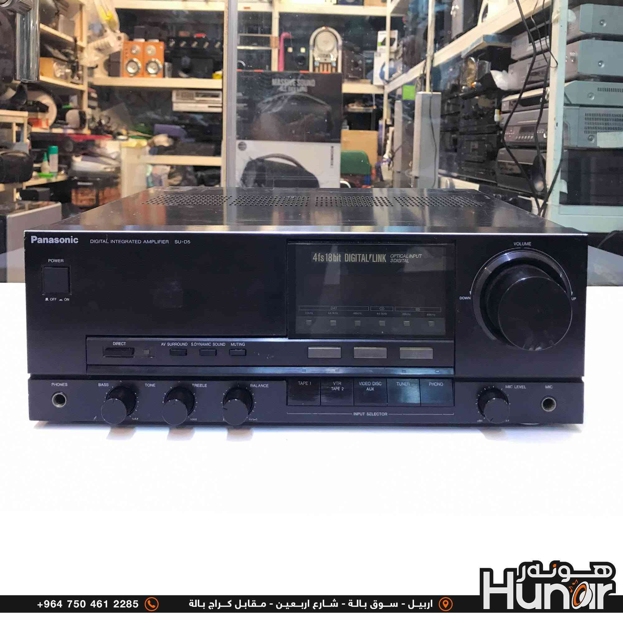 Panasonic SU -D5 .110 VOLT DIGITAL INTEGRATED AMPLIFIER
MADE IN JAPAN
( کوردی • عربي )

🟢توصيل موجود الي جميع المحافضات
🟡گەياندن هەیە بۆ هەموو شوێنێک

🟠مــعـرض هــونـەر
🔸للـصوتــیات(امبلیفایر• سماعة• رادیو• انتیك• مایكروفون)
🔸عــنـوان• اربیل سوق بالة • شارع اربعین
🔸مـوبایـل• ***********
                   ***********

🔵پـێـشانـگای هــونـەر
🔹بۆ ئامێری دەنگی و کارەبایی(ئیمپلیفایر• سەماعە• ڕادیۆ• مایکرۆفۆن)
🔹ناونیـشان• هەولیر • بازاری لەنگەی ٤۰م
🔹مـــۆبـایـل• 
***********
***********

•••••••••••••••••••••••••••••••••••••••••••••••••••
#iraq #kurdistan #duhok #zaxo #hawler #karbala #slemani #erbil #baghdad #kurd #kurdish #akre  #karkuk #kuwait #najaf
#amplifier #audio #subwoofer #sound #music #audiophile #bass #stereo #amplifiers #speaker #soundsystem #speakers
#اربيل #العراق #بغداد

نص مكتوب في الصور:
- +964 750 461 2285 اربيل - سوق بالة - شارع اربعين - مقابل كراج بالة Hunar
- +964 750 461 2285 اربيل - سوق بالة - شارع اربعين - مقابل كراج بالة
- +964 750 461 2285 اربيل - سوق بالة - شارع اربعين - مقابل كراج بالة Hunor
- هونر
- Hunar
- +964 750 461 2285
- اربيل - سوق بالة - شارع اربعين - مقابل كراج بالة