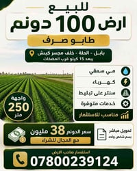الحلة بابل • خلف مجسر كيش • ١٠٠م