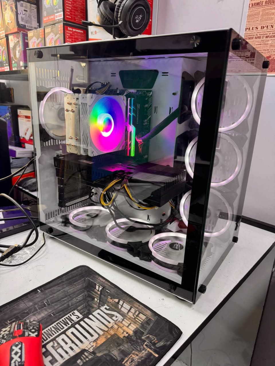 تحية طيبة شبابنا وحبايبنا 
تجميعة مرتبة اغلب القطع جدد 
اداء وحرارة ممتازة 
R5 5500 جديد
RAM 16 3200 G.SKILL RGB مستخدم
M.B B450 ESONIC جديد
RX5700XT 8GB 3FAN مستخدم
M.2 512 4GEN
P.S650W+80PLUS THERMALITECH
CPU COOLER RGB جديد
CASE 7FAN XIGMATEK مستخدم
السعر ٧٥٠ الف سعر نهائي شبابنا 
متوفر توصيل لكافة المحافظات 
عنوان المكتب واسط كوت المشروع شارع الحاسبات مركز محمد صدقي التقني للحاسبات 
***********
