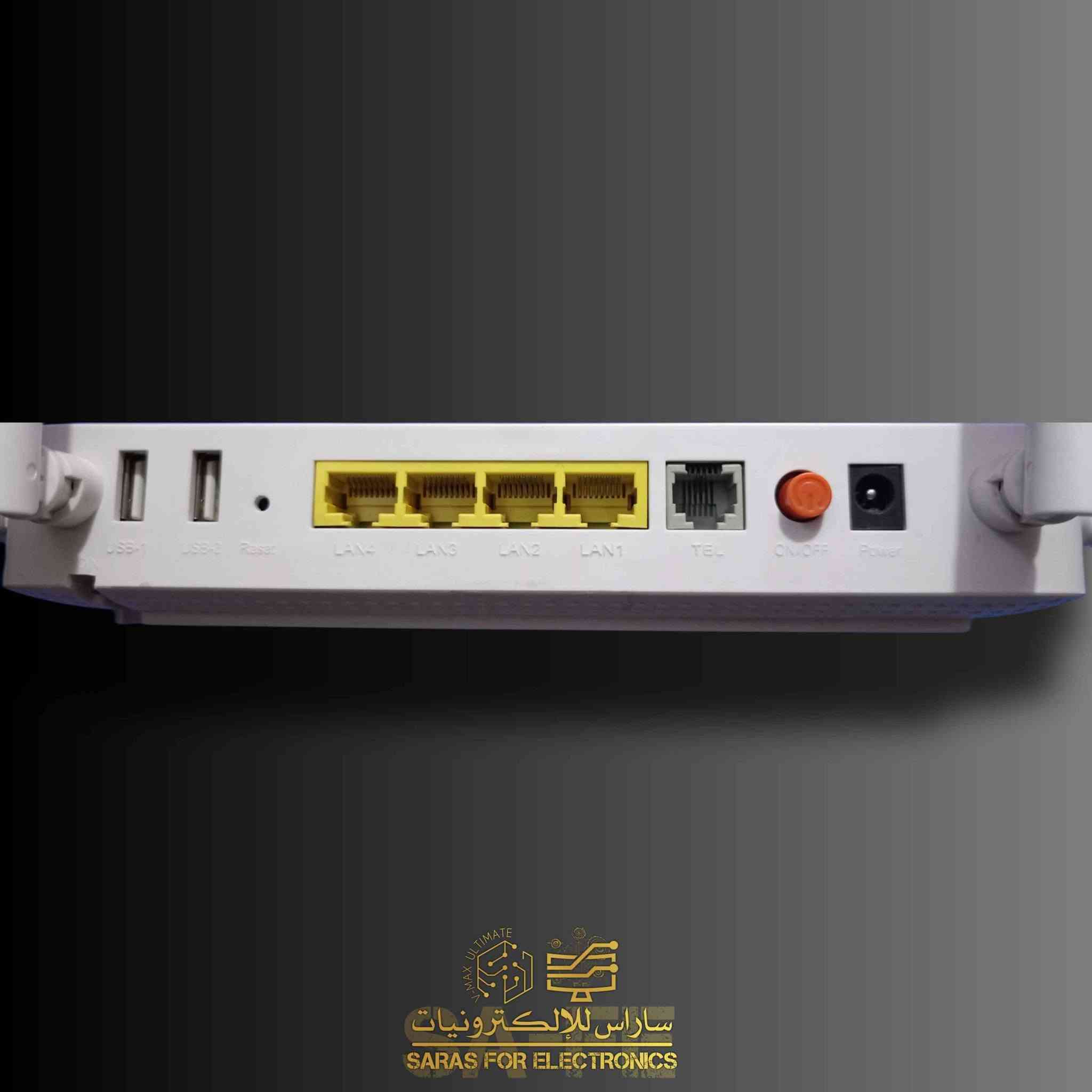 PON HGU/ XPON ONU
مزود ب 4 انتات 
و2 منافذ USB 
ومنافذ لان 4 
ومنفذ اتصالات ارضي 
يتوفر خدمة توصيل جميع محافظات 🏍️ بغداد, العراق

نص مكتوب في الصور:
- ساراس للإلكترونيات
- SARAS FOR ELECTRONICS
- ساراس للإلكترونيات SARAS FOR ELECTRONICS