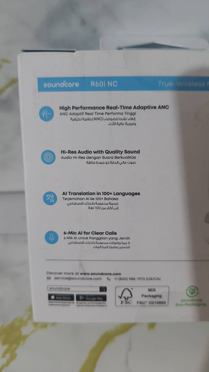 أنكر ساوندكور R60i • عزل ANC ٥٢ ديسيبل • بطارية ٥٠ ساعة