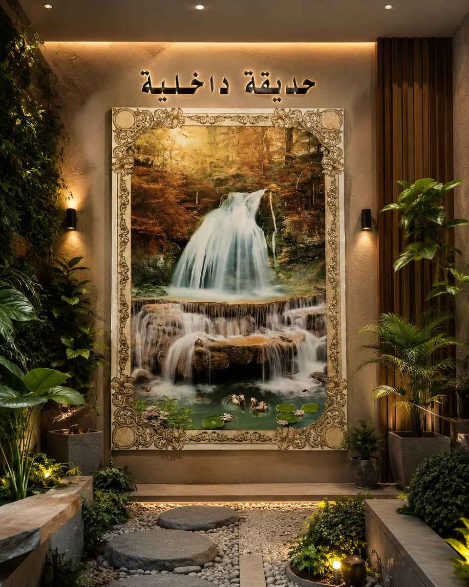 مناظر بورسلين صيني • ١٨٠×١٢٠ سم • مزجج مذهب