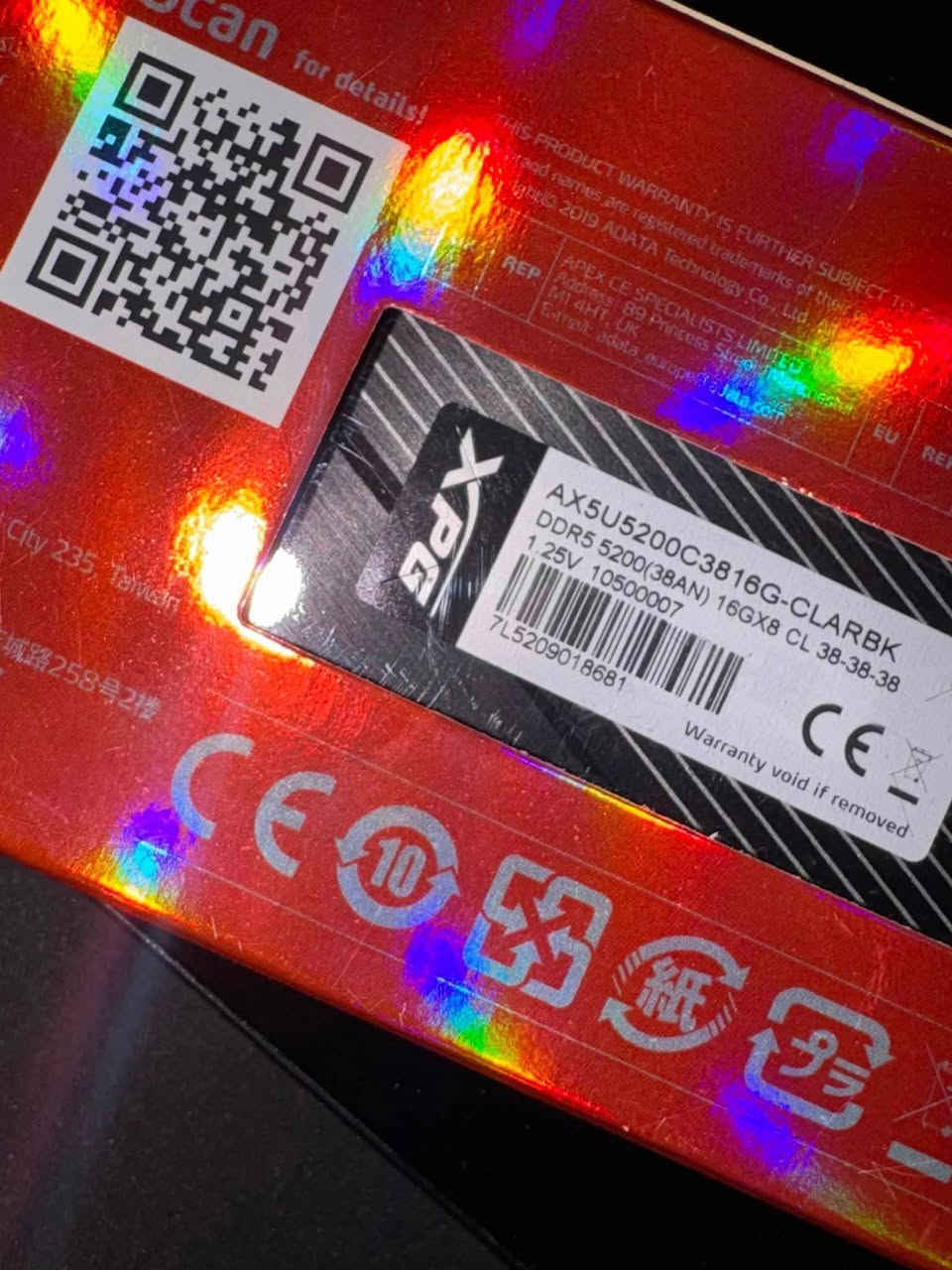 رام DDR5 • 16جيجا 5200 • XPG CL38
