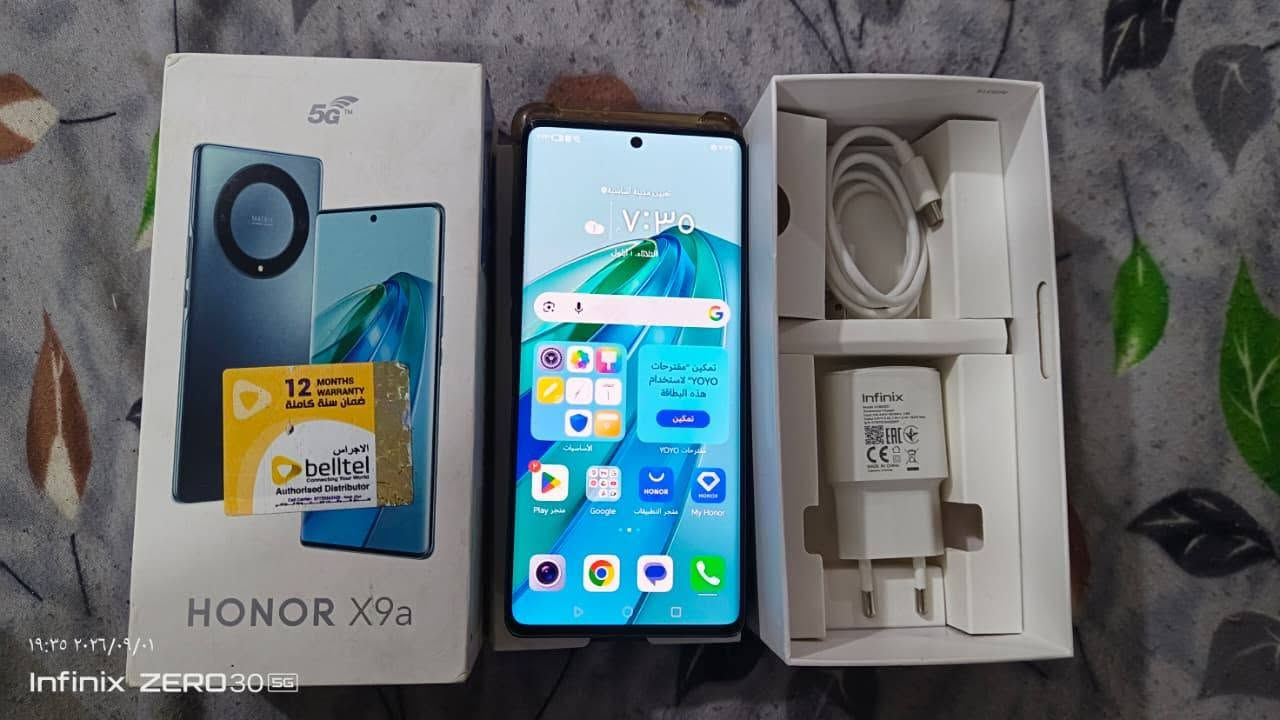 السلام عليكم 
هونر x9a 5g
 الجهاز استخدام بيت مكفول من الشخط
على وضع الشركه مكفول كفاله عامه 
ذاكره ٢٥٦ رام ٨
كامل ملحقات 
كارتون +شاحنه+كفرات جيلاتين اصلي

السعر ٢٥٠ بي مجال بسيط
النجف الاشرف خلف ملعب النجف الدولي
*********** اتصال او واتساب
