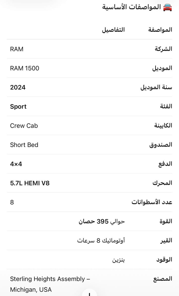 سلام عليكم رام 24 سبورت هيمي مواصفاتها داخل الصور السعر 40 الف بدون رقم لحد الان دخول جديد حر .للاستفسار ***********
