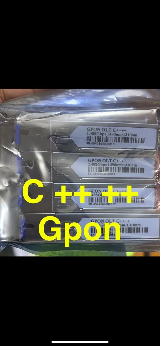 تحية طيبة 🙏🏾

Aj مركز جمان للألكترونيات

 واتساب للحجز. *********** 📞

متوفر لدينا 

🔷🔷 SFP GPON OLT ( C + + + +) 🪶

🔷🔷  SFP Epon OLT     ( C + + + + )🪶

2.5 G —- TX 1490 - RX1310 Mm ( 20 Km ) 

SC - 9 dbi

الموديل الثاني 1.25G single ,mode single fiber Tx-1310-Rx 1550nm -LC Sfp modules - الناعم 
 
الموديل الثالث 
10G Duplex 1310nm-Lc 10km sfp 

💥💥لدينا اسعار للجمله💥💥

📍📍 بغداد شارع الصناعه مجمع التميمي ط1

يوجد لدينا خدمة 🚚
