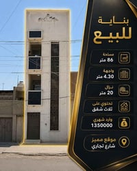 بناية تجارية • ٨٦م • ٣ شقق