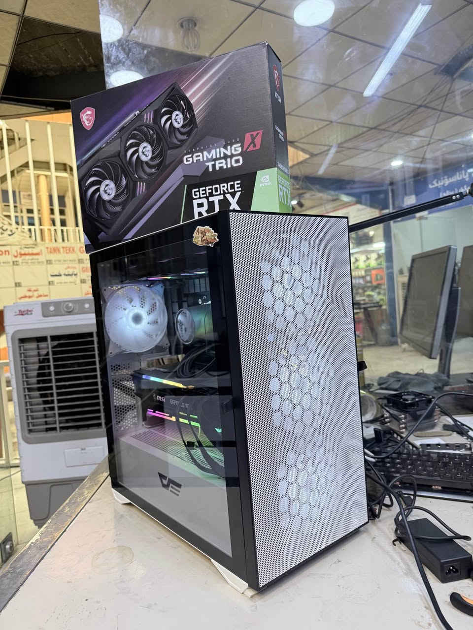 Processor: AMD Ryzen 9 7900X
Graphics card: RTX 3090 Gaming trio
X
Motherboard: Asus TUF B650-PLUS
RAM: 64GB (2x16GB) DDR5 Lexar
Power: 1000W 80 Plus Gold FSP
Cooler: Castle 360 RGB V2 DeepCool
Ssd: 2TB ssd nvm
***********
3 100 000 أربيل, العراق
