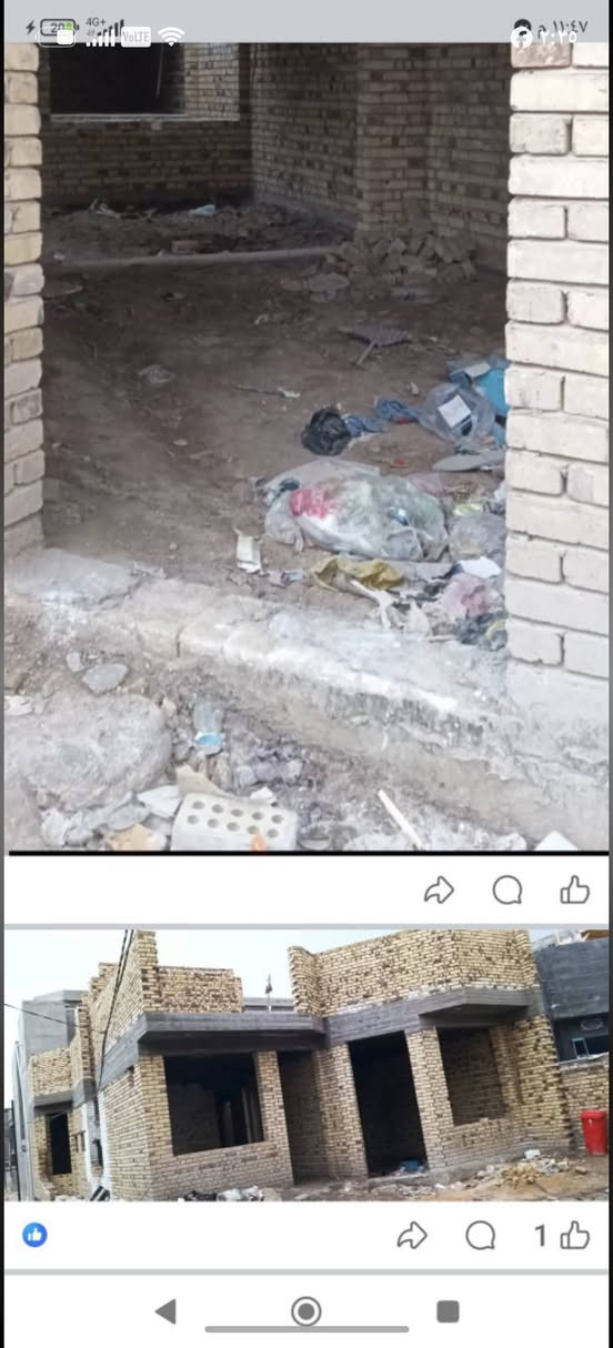 هيكل للبيع ركن المساحه 200م طابق واحد غرفتين كليدور ومطبخ ومجمع صحيات صاله زراعي سند ٢٥ حي الصحه خلف المدهش بشارع مطعم أبو صفاء السعر 110 للاستفسار ***********
