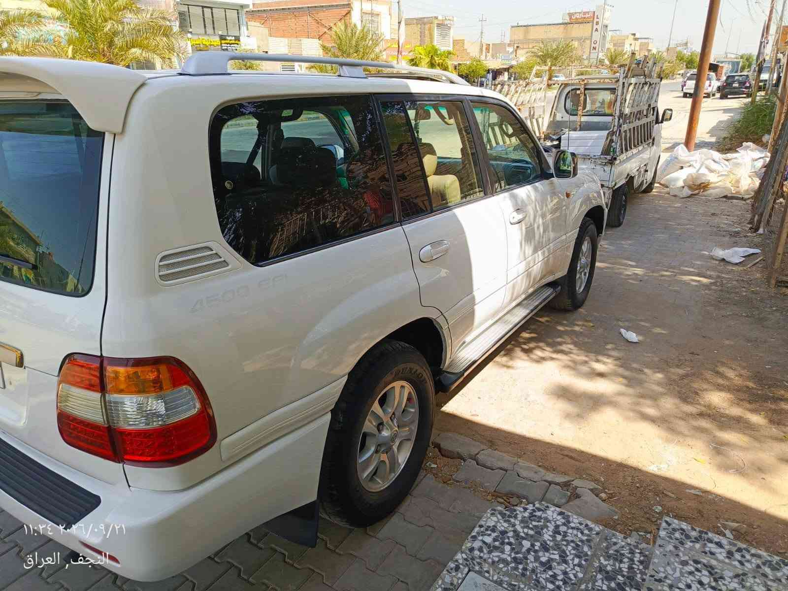 سلام عليكم لاندكروزر موديل 2000 فول مواصفات تخم تاير جديد تبريد كهربائيات كله شغال فتحه شاشه كامره ثلاث قطع تبريد 7 راكب ثلاجه كير اوتوماتيك مكينه 6 سلندر فور ويل دفع رباعي شغال سياره جديده قطعتين صبغ رقم بغداد انجليزي باسمي سعر 140 وبيها مجال رقم الاستفسار ***********

نص مكتوب في الصور:
- ١١:٣٥ ٢٠٢٦/٠٩/٢١ النجف, العراق
- ١١:٣٦ ٢٠٢٦/٠٩/٢١ النجف, العراق
- ١١:٣٦ ٢٠٢٦/٠٩/٢١
- النجف, العراق
- ١١:٣٥ ٢٠٢٦/٠٩/٢١
- ١١:٣٤ ٢٠٢٦/٠٩/٢١