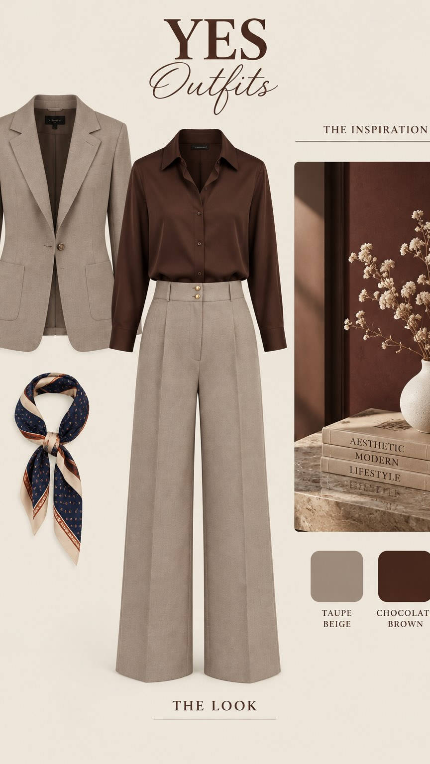 طقم الكلاس مثل ممعوديكم 🤎
متوفر الان
ازياء يس دائما معكم

نص مكتوب في الصور:
- YES Outfits THE INSPIRATION AESTHETIC MODERN LIFESTYLE TAUPE BEIGE CHOCOLATE BROWN THE LOOK