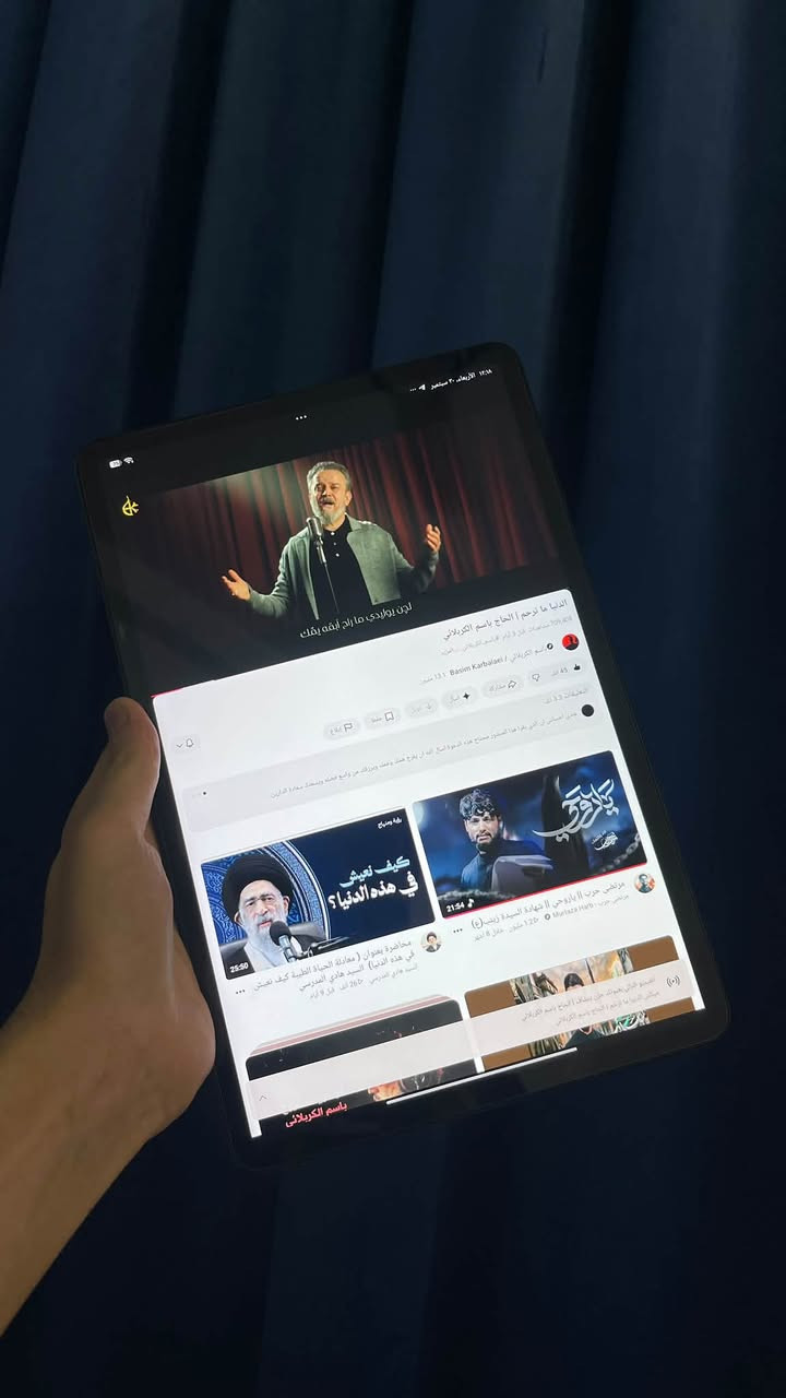 بوكو باد ذاكرة 256 نظيف جدًا استخدام بيت
المواصفات:

🔹 الشاشة: 12.1 بوصة — IPS LCD — تردد 120 هرتز
🔹 الذاكرة الداخلية: 256 جيجابايت
🔹 الرام: 8 جيجابايت
🔹 الكاميرا: 8 ميجابكسل
🔹 المعالج: Snapdragon 7s Gen 2
🔹 البطارية: 10,000 ملي أمبير
🔹 يدعم الشحن السريع

جهاز بمواصفات قوية ومناسبة للاستخدام اليومي، الدراسة، الترفيه والألعاب 

جهاز اخو الجديد تجي وتشوف نظافته
مكاني بغداد الشعلة _ الغزالية
سعره 330 الف وبي مجال بسيط 
للاستفسار او الاتصال على الرقم 
*********** 
متواجد فقط واتساب او اتصال ما متواجد فيس

نص مكتوب في الصور:
- 12:18 الاربعاء، 20 سبتمبر الدنيا ما ترحم | الحاج باسم الكربلائي 709 الف مشاهدة قبل 4 ايام #باسم_الكربلائي_احمد باسم الكربلائي / Basim Karbalael 131 الف 45 الف 9 الاف مشاركة + تنزيل قصص تعديل + حفظ اعلانات ودائع جميل احساس أن تكون على يقين بهذا الشعور مصحاح لمع الدعوة السماع الله ان يفرح قلبك ومنك ويرزقك من واسع فضله ويسعد عماره الكارين 21:54 رؤيا وصياح كيف نعيش في هذه الدنيا ؟ 25:50 مرتضى حرب || يا روحي || شهادة السيدة زينب (ع) مرتضى حرب O Murtaza Herb 120 مليون خلال 4 اشهر محاضرة بعنوان (معادلة الحياة الطيبة كيف نعيش في هذه الدنيا) السيد هادي المدرسي السيد هادي المدرسي 260 الف قبل 9 ايام الفيديو التالي يعونك من يشاف | الحاج باسم الكربلائي مبكن الدنيا ما ترحم | الحاج باسم الكربلائي باسم الكربلائي
- الإعدادات البحث عن إعدادات جار التحقق... حول الجهاز اللوحي محدث تطبيقات النظام ميزات للأجهزة اللوحية حالة الحماية Wi-Fi SADIQ بلوتوث إيقاف الربط بين الأجهزة مزيد من خيارات الاتصال شاشة القفل الإشعارات وشريط الحالة الشاشة الرئيسية الشاشة والسطوع الصوت القلم ولوحة المفاتيح التخصيص بيانات الوجه وقفل الشاشة Xiaomi HyperOS 3.0.303.0 اسم الجهاز POCO Pad التخزين ٨٥,٧ ج.ب/ ٢٥٦ ج.ب إصدار نظام التشغيل (POCO) 3.0.303.0.WNSMIXM.C10 إصدار Android 16 BP2A.250605.031.A3 تحديث أمان نظام Android 2026-08-01 المواصفات والمعلومات التفصيلية النسخ الاحتياطي والاستعادة الدعم وضع الإصلاح إعادة ضبط إعدادات المصنع الشهادة