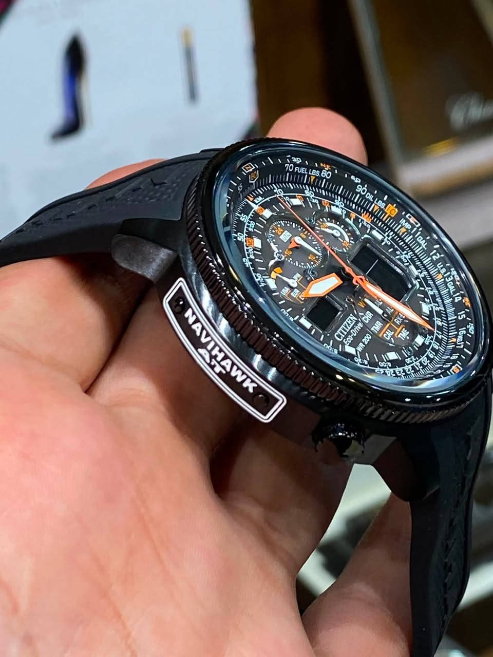 CITIZEN

Promaster Navihawk A-T

متوفر وكالة ضمان سنة 

ايكو درايف

قطر 48

At التوقيت الذري 

توقيت 43 مدينة 

كرونوغراف 

موشر احتياطي الطاقة 

منبهات 

شاشة رقمية 

مقاوم للماء 200 متر 

زجاج معدني 

تقويم دائم 

موقت عد تنازلي 99 دقيقة 

توقيت لاسلكي 

توجد خدمة توصيل 

***********
