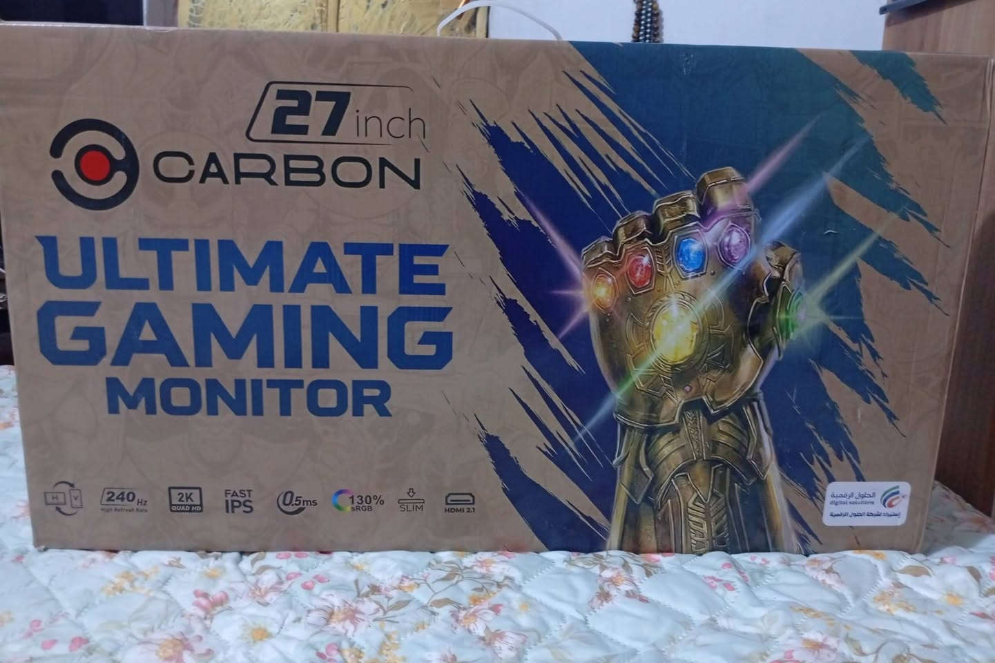 السلام عليكم شاشه CARBON استخدام شهر واحد فقط
27" LED Monitor

Model: CB-LED27/2K  هرتز240

Production Date: Dec. 2025

Power: DC12V-5A
السعر 275
العنوان بصرة المعقل 
وعندي توصيل الجميع المحافظات
رقمي ***********
