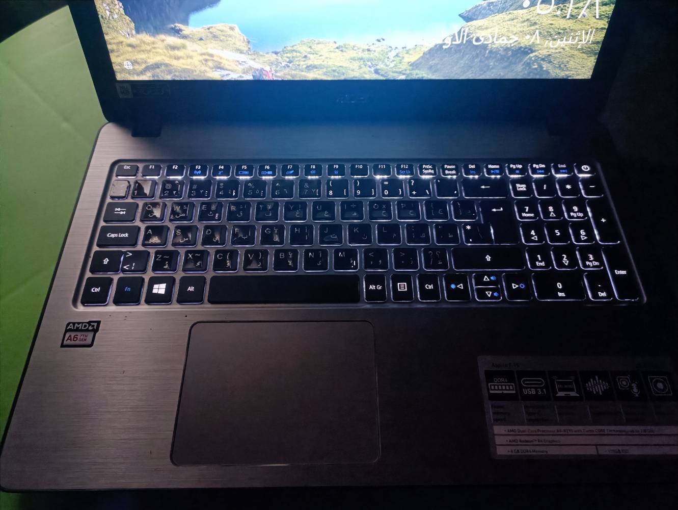 Acer Aspire F5-522 • رام ٨ جيجا • بطارية ١٠-٢٠ دقيقة