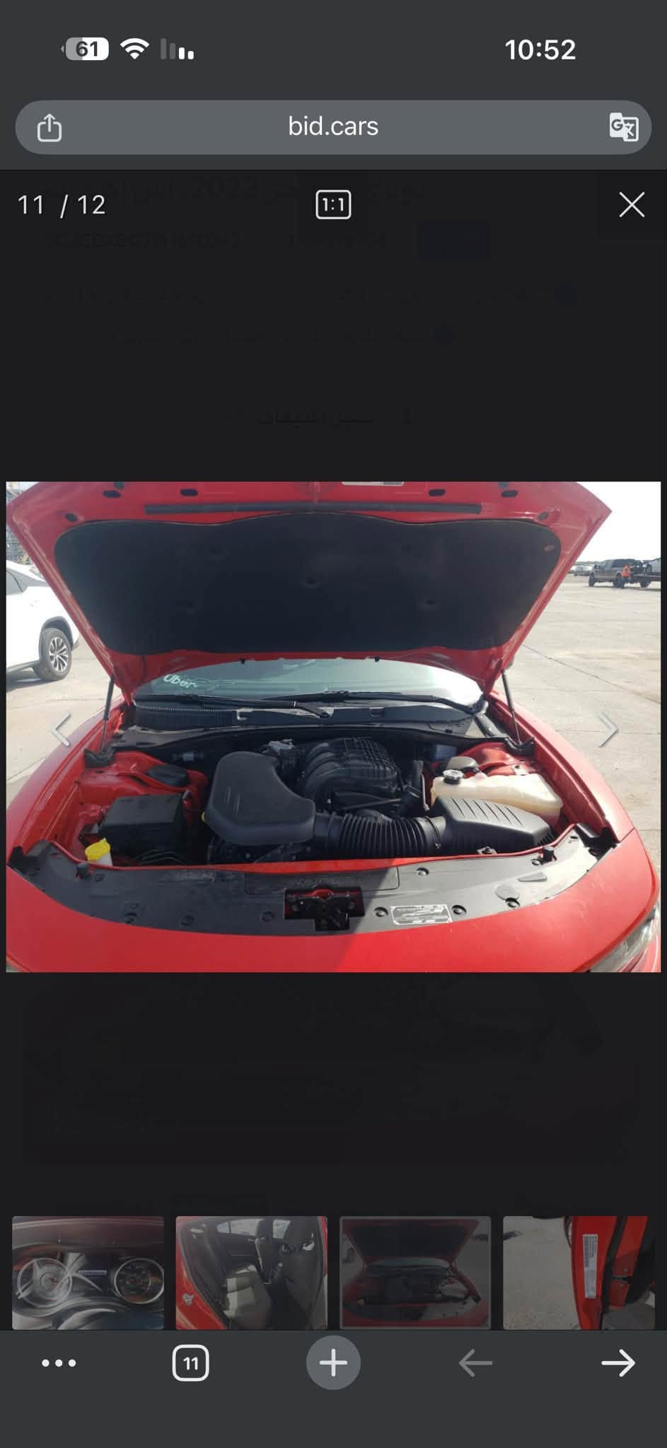 السلام عليكم
دوج جارجر ( DODGE CHARGER ) اخر اصدار لاست كول

اللون : احمر طماطي 🩵

الفئه : SXT  

موديل: 2023

رقم السياره: بغداد دولي تحويل بأي وقت وسنويه ل 31 وهزه جديده    

المحرك: 6 سلندر 3600 ( كفاله )

المسافه المقطوعه : 34 MI ( ماشيه قليل )

حاله السياره :  (تقرير 0 لاصبغ لافتح لاتبديل كفاله عده بارد زغير بالباب هنا بالعراق امريكا )
**********************************************
1- المصابيح الاماميه زنون عالي ناصي بلاد
2-كاميرا خلفيه دواره 
3- شاشه كبيره مع نظام ملاحه نفكيشن GPS
4- حساس خلفي
5- توقف ذاتي عند فتح الباب
6- داخل مخمل بلاد
7- دخول ذكي بصمه
8- سستم صوت الباين مع سماعات الباين 
9- ويل حجم 19 جديد مع تخم تاير جديد
10- حساسات خلفيه 
11- المقاعد الاماميه ( حضن ) وكهرباء

***********************************************
*السياره جديده جدا وكدامكم الصور ومابيه نقص حته كتلوكات مال الشركه وياها
*ويل اصلي حجم 18 مع تخم تاير جديد 
*محرك كير تبريد ع وضع الشركه كفاله
*حداديه ع وضع الشركه

السعر اتصل او علق يجيك خاص وبالخدمه
مكان السياره : (كربلاء )

 *********** وات ساب
***********
واسف ع الاطاله

نص مكتوب في الصور:
- 61 10:52 bid.cars 11 / 12 1:1 11