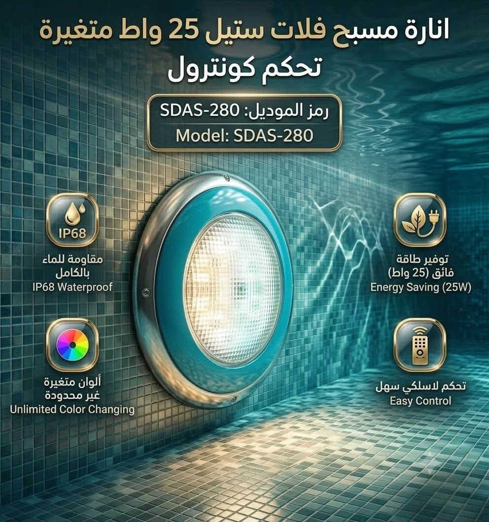 إنارة مسبح • IP68 • ألوان متغيرة