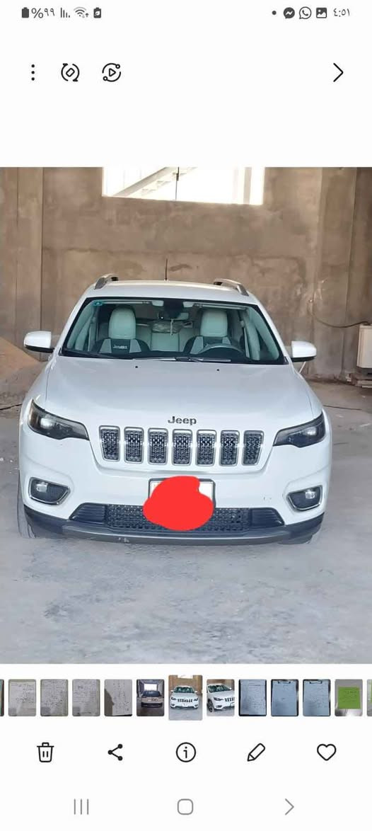 جيب شيروكي بزون فئة لمتد موديل /٢٠٢٠محرك ٢٤٠٠ /٤ سلندر بدون حادث تقرير غرق بسيط مع اعادة الكهربائيات ماشية ١٢٥٠٠٠ كيلو تشغيل بصمه ودخول ذكي كامرة خلفية مع حساسات امامي وخلفي مقاعد جلد تحكم كامل من المقود سايد بريك بصمة/رقم انكليزي بصرة / سنوية الى ٢٠٣٠ الموبايل /***********  السعر ١٤٠ البصرة, العراق
