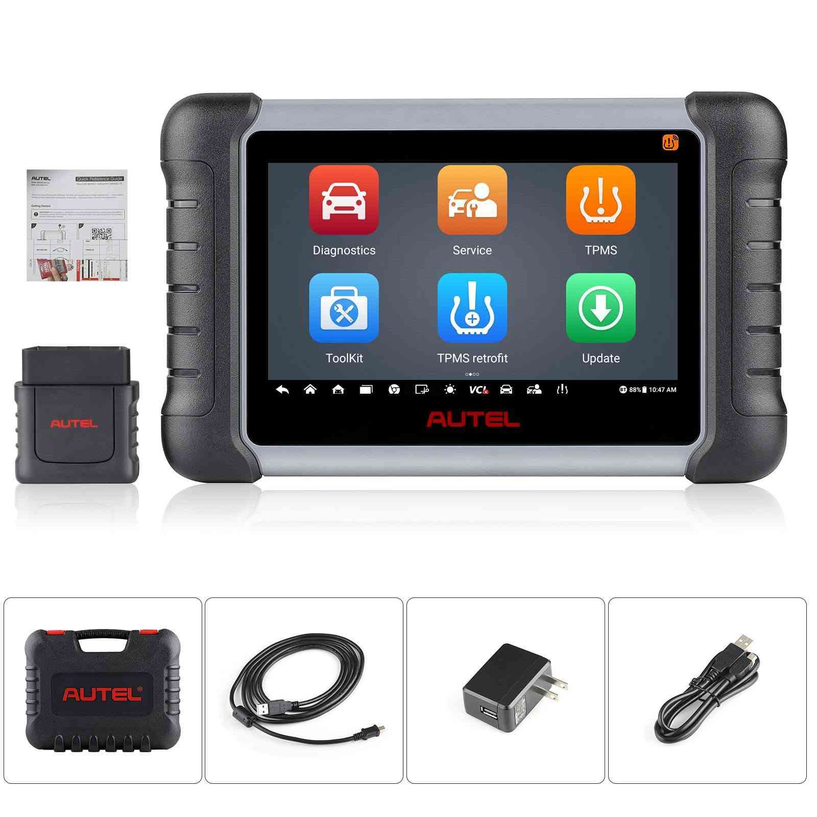 للبيع: جهاز فحص أعطال السيارات Autel MaxiPro MP808TS مستعمل بس نظافة 98% 
تحديث 2025 مشمول (اشتراك التحديثات فعّال)

📱 الشاشة: لمس LCD مقاس 7 إنش بدقة 1024×600، سهلة الاستخدام حتى لغير المختصين

⚡ المعالج: رباعي النواة (Quad-core) — سرعة عالية بالفحص والتشخيص

🚗 تغطية السيارات: يشتغل على أكثر من 80-150 نوع وموديل سيارة (أمريكية، آسيوية، أوروبية)، موديلات من 1996 وما فوق

🔧الوظائف الأساسية:
- قراءة ومسح أعطال المحرك وكل الأنظمة الإلكترونية بالسيارة (ECU, ABS, Airbag, Transmission... الخ)
- عرض البيانات الحية (Live Data) بشكل رسم بياني
- Active Test - فحص تفاعلي للأجزاء
- تعديل وبرمجة (Adaptation/Matching)
- تقنية Auto VIN اللي تعرف نوع وموديل السيارة أوتوماتيكياً

🛞@نظام TPMS (حساسات هواء الإطارات):
- قراءة وبرمجة حساسات TPMS
- تفعيل الحساسات الجديدة
- عرض خطوات إعادة الربط (Relearn) الخاصة بكل شركة سيارات
- برمجة حساسات MX-Sensor البديلة

📶 الاتصال: بلوتوث + واي فاي + كيبل USB

🌐 اللغات:يدعم أكثر من 13 لغة منها الإنكليزي والعربي (حسب النسخة) والفرنسي والألماني وغيرها

☁️ يدعم منصة MaxiFix السحابية: قاعدة بيانات كبيرة لحلول ومشاكل السيارات المجربة من فنيين حول العالم

📦 الجهاز شامل:
- كل ملحقاته الأصلية موجودة كاملة
- ورقة الشراء (الفاتورة) موجودة
- تحديث 2025 مفعّل

الجهاز مناسب للمحلات، الگراجات، وحتى الفنيين المبتدئين لأنه سهل الاستخدام وما يحتاج خبرة عالية.

📩 للاستفسار والتواصل، مراسلة خاص.
*********** واتس اب
