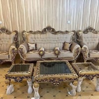 خشب جوز • مجالس فخمة • ضمان ٥ سنوات