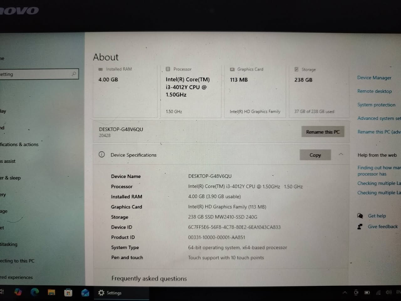 السلام عليكم لاب توب lenovo للبيع
مواصفاتها موضحه بل صوره  
وياها سماعات و ماوس  وشاحنه وجنطه 
مكاني بغداد  الدوره
رقمي ***********
سعر150

