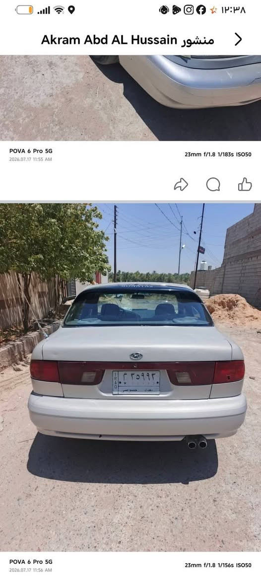 سلام عليكم سوناتا للبيع مديل ١٩٩٤ تخم تاير محرك مفتوح جديد كير عادي بدون ضربه تبريد شغال رقم بغداد مشروع وطني سعر ٣٦ وبهه مجال سفسار *********** ديالي

نص مكتوب في الصور:
- Akram Abd AL Hussain منشور POVA 6 Pro 5G 2026.07.17 11:55 AM 23mm f/1.8 1/183s ISO50 POVA 6 Pro 5G 2026.07.17 11:56 AM 23mm f/1.8 1/156s ISO50