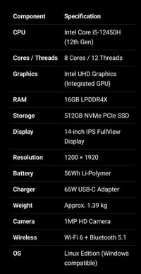 i5-12450H • رام 16GB • 512GB SSD