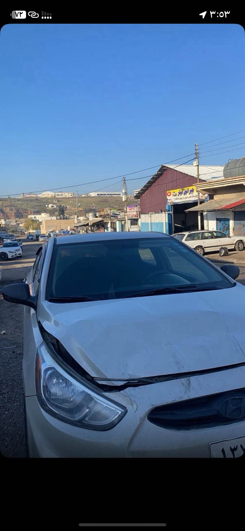 Hyundai,Accent
موديل,2017 سيارة صفحة صبغ وبولند صورة حادث موجود. بدون دواخل بدون اربك. ماشي ١٣٢الف 
گيرمحرك مامفتوح شرط. 
سياره هزه سنوية كولو جديد تحويل شرط 
سيارة موجود عقرة. سعر80ورقة مجال 
رقم واتساب.***********
رقم. زين.*********** اكر, نينوى
