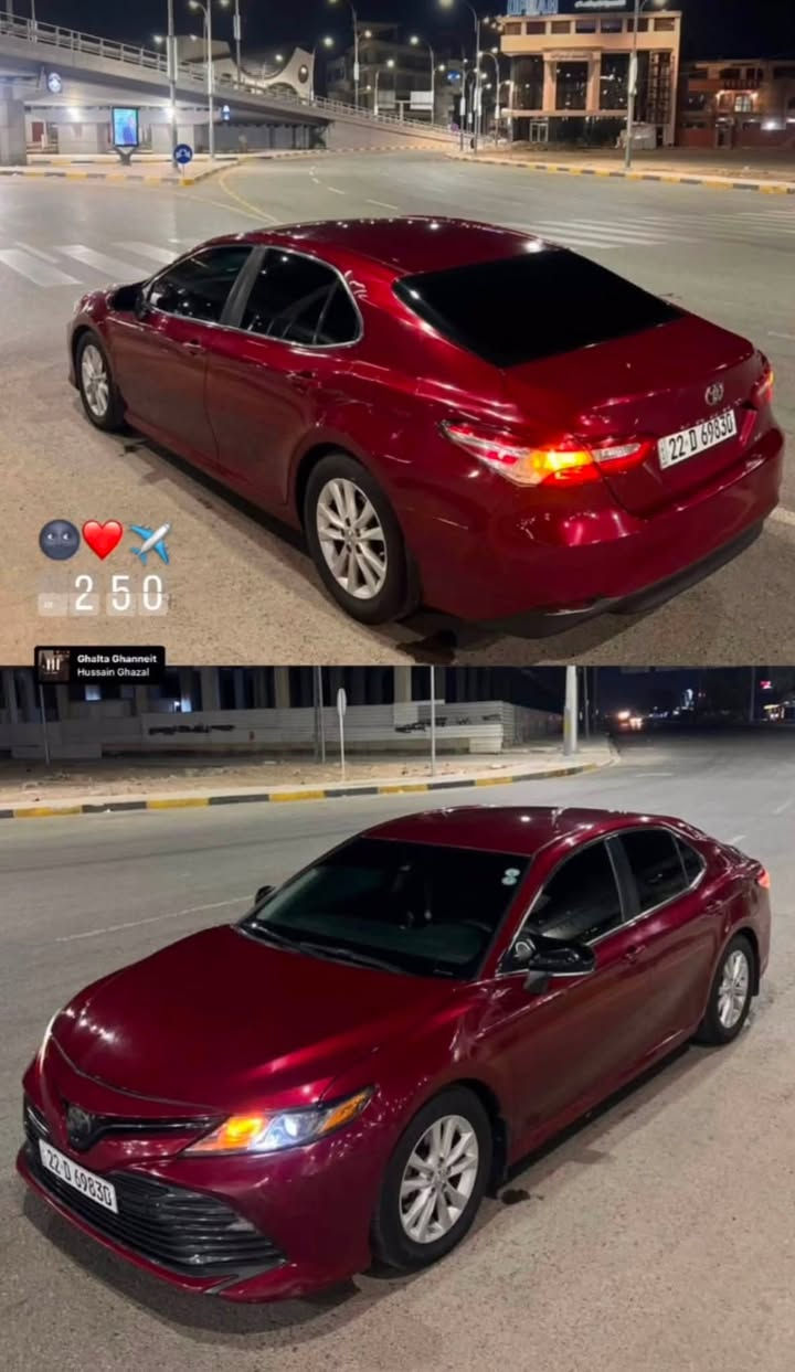 كامري للبيع موديل 2018
الفئة  L E
رقم اربيل بسمي السياره كوبون بانزين بيها 
حادثها قبغ صندوق.مبدل ومصبوغ وربع جاملغ الخلفي بي صبغ فقط بدون.معجون وبدون أيرباكات السياره وبجم كبس 
ماشيه 124ميل 
كشن السايق كهرباء
تحكم كامل بالستيرن
توقف ذاني
تحديد مسار مثبت سرعه
٤ سلندر  كير ومحرك شرط
السيارة جاهزة من كلشي
السعر  168$
موبايل ***********
العنوان موصل برطله
