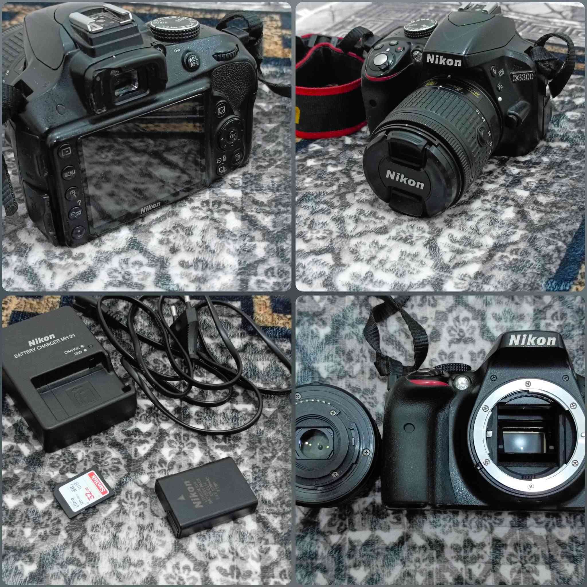 للبيع كاميرا Nikon D3300 احترافية بكج كامل مع عدستين وملحقات (حالة ممتازة)
​...............................................................
​📷 للبيع: بكج كاميرا نيكون Nikon D3300 متكامل وجاهز للاستخدام والتصوير الفوري
​الكاميرا بحالة ممتازة جداً ونظيفة، استهلاك خفيف، ومناسبة جداً للمبتدئين ولصناع المحتوى والمصورين.
​🔹 المواصفات
​الدقة: 24.2 ميجابكسل (تصوير بدقة عالية وحادة جداً).
​تصوير الفيديو: Full HD بدقة 1080p وتردد 60fps (سلس وممتاز للقطات البطائة).
​🔹 العدسات المرفقة:
​عدسة Nikon 18-55mm VR: العدسة الأساسية مزودة بمانع اهتزاز (Stabilizer)، ممتازة للزوايا الواسعة، تصوير الشارع، واللقطات اليومية.
​عدسة Nikon 70-300mm: عدسة تقريب (تليفيوتو) مخصصة لتصوير الأجسام البعيدة والبورتريه مع عزل قوي للبدء بتصوير الزوم.
​🔹 الملحقات الإضافية الشاملة:
​البطارية الأصلية + الشاحن الأصلي.
​ذاكرة تخزين (SD Card) بسعة 32 جيجابايت.
​حقيبة أولى: مخصصة للكاميرا والعدسة الأساسية والتنقل السريع.
​حقيبة ثانية كبيرة: تتسع للكاميرا والعدستين وكافة الملحقات.
​💰 السعر : 520,000 دينار عراقي
📍 المكان: النجف الاشرف
📞 للتواصل والاستفسار: [***********]
