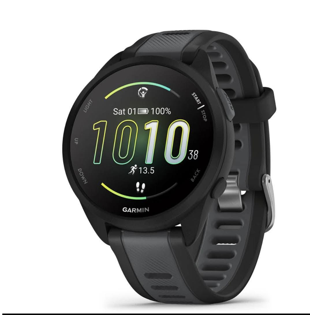 يالله....توفرت محبوبة الجماهير
متوفر/
Garmin forerunner 165 amoled
الحالة :شبه جديد openbox ✅
اللون الاسود
السعر :330 الف مع التوصيل 🚚🇮🇶 
للحجز  خاص او واتساب ***********📞

المميزات/
حجم 43mm بشاشة AMOLED ملونة  الوضوح والتحكم باللمس والأزرار.
عمر بطارية طويل يصل حتى 11 يوم في وضع الساعة الذكية و 19 ساعة في وضع GPS.
تتبع GPS دقيق مع أكثر من 25 وضع رياضي مثل الجري والمشي وركوب الدراجة والسباحة وHIIT.
مقاييس تدريب متقدمة تشمل:
السرعة.
المسافة.
الإيقاع.
تأثير التدريب.
فترة التعافي.
خطط تدريب مخصصة.
تتبع صحي يومي يشمل:
معدل ضربات القلب.
قياس تشبع الأكسجين.
تقييم التوتر.
عد الخطوات.
السعرات.
نوعية النوم.
ميزات ذكية مثل:
إشعارات الهاتف.
مقاومة للماء حتى 5ATM.
نسخة تدعم حفظ الموسيقى مباشرة على الساعة.
تصميم خفيف ومتين مع زجاج مقوى وتخزين داخلي للبيانات.

 متوفر توصيل جميع محافظات العراق🚚
