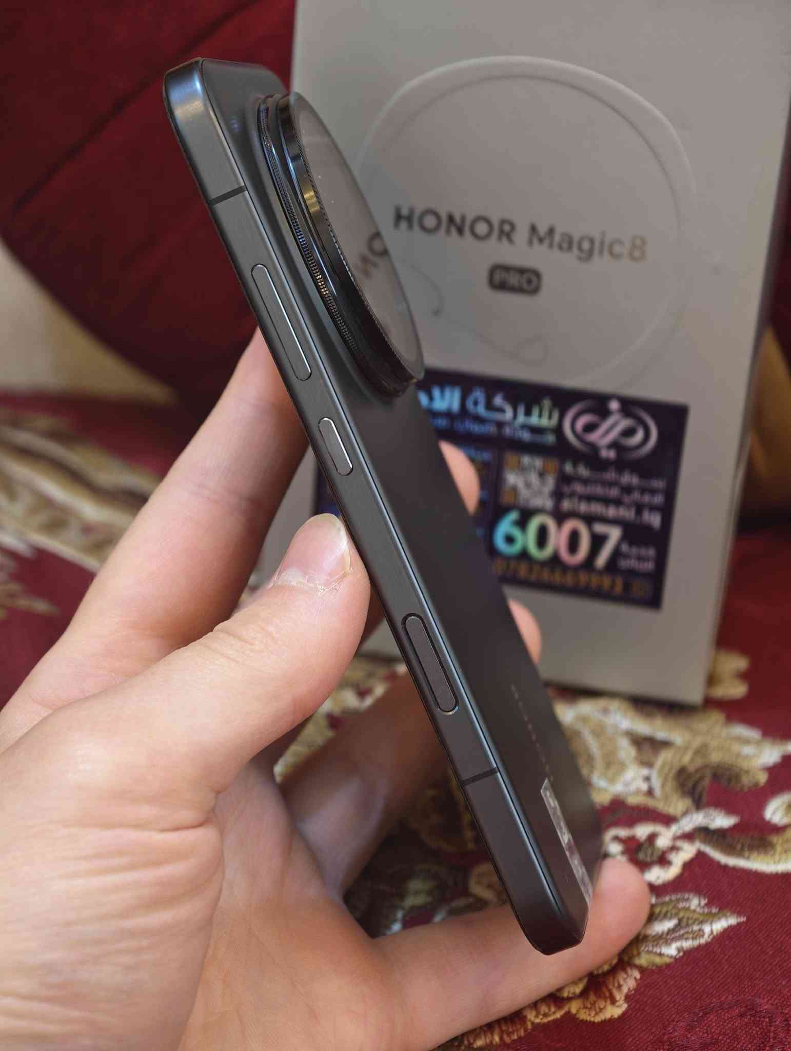 سلام عليكم للبيع أو مراوس هونر ماجك 8 برو ذاكرة 512 نظافه 100% جهاز مكفول وجديد ملحقات كارتون + لازق شاشه+عدسات كاميرات + كفر الجهاز مكفول وشرط الفحص توصيل لجميع المحافضات متوفر السعر 1125 مكاني كربلاء للتواصل عل رقم ***********

