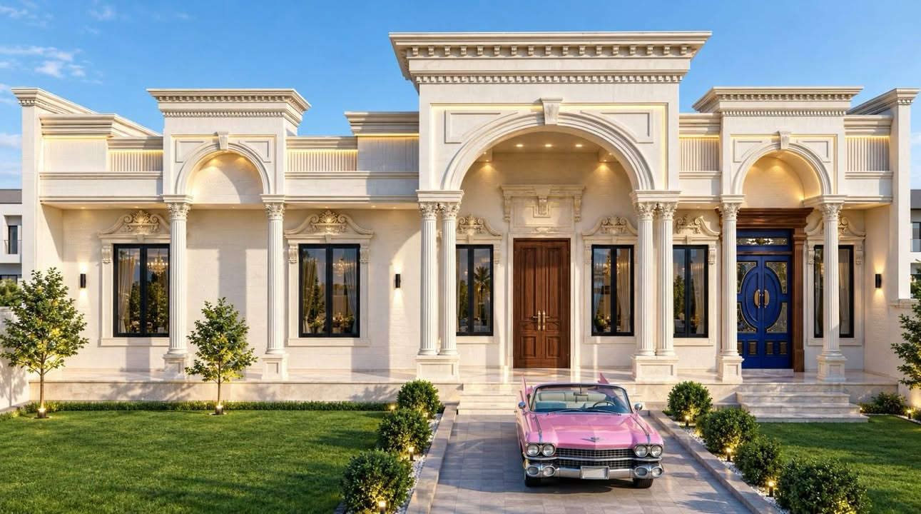 تصميم معماري • واجهات فلل • كلاسيكي-حديث
