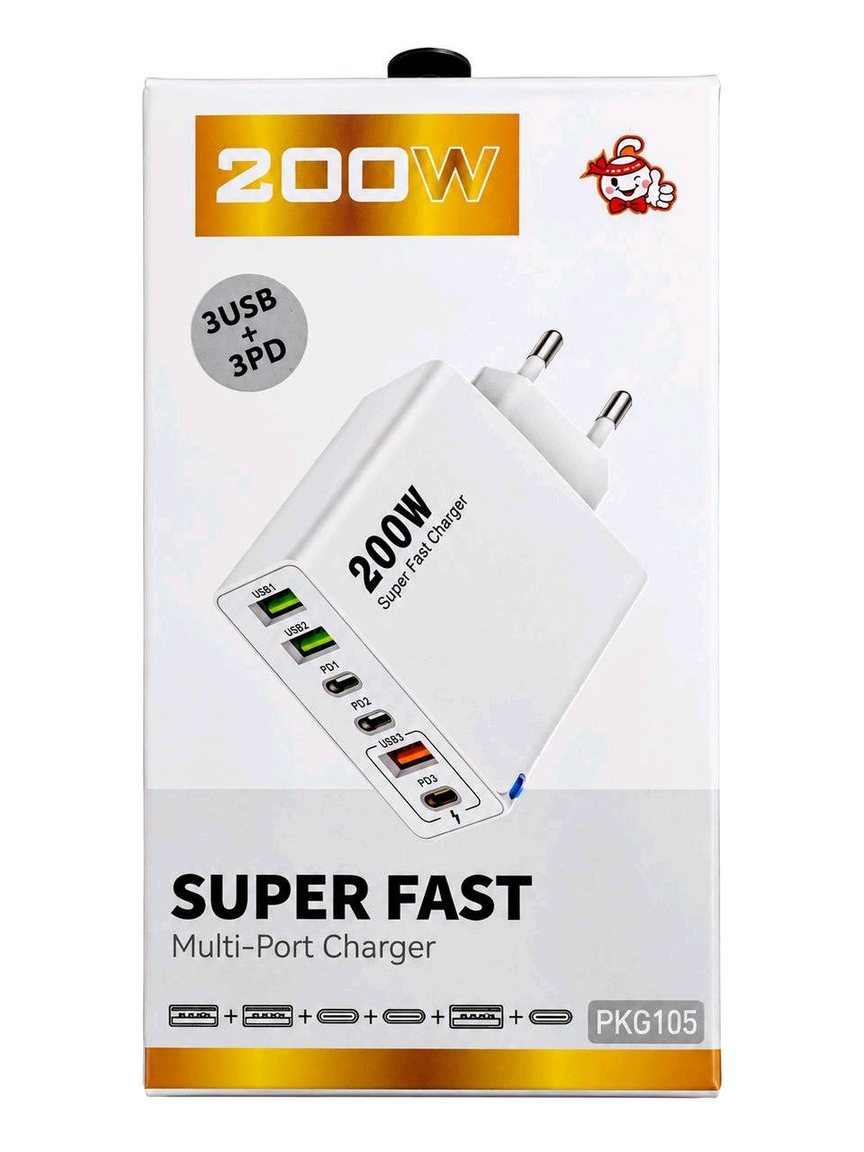 شاحن اجهزة متعدد النوافذ
المميزات:

. قدرة معلنة 200W.

. 3 منافذ USB + 3 منافذ PD.

. يدعم الشحن السريع لعدد من الأجهزة 
والبروتوكولات.

. متوافق مع أجهزة متعددة مثل الهواتف والأجهزة اللوحية وغيرها.

. يدعم مخرجات متعددة: 5V / 9V / 12V حسب مواصفات الجهاز.

. يعمل على مدخل كهربائي 100–240V.

. مناسب لشحن عدة أجهزة في وقت واحد.

• موديل الجهاز: ADC-PD010
خلي شحن أجهزتك أسهل وأسرع 🔥⚡
شاحن Super Fast 200W بتصميم عملي و6 منافذ، حتى تكدر تشحن أكثر من جهاز بنفس الوقت بدون الحاجة لعدة شواحن.
مناسب للبيت، المكتب والسفر، ويدعم منافذ USB وPD حتى يكون عندك حل واحد لمختلف أجهزتك 🔌📱
شاحن واحد… وترتيب أكثر، وأسلاك وشواحن أقل
السعر /13الف
للطلب او استفسار عبر خاص او انستا Turab_Store او رقم ‎***********
توجد خدمة توصيل لجميع المحافظات 5,000