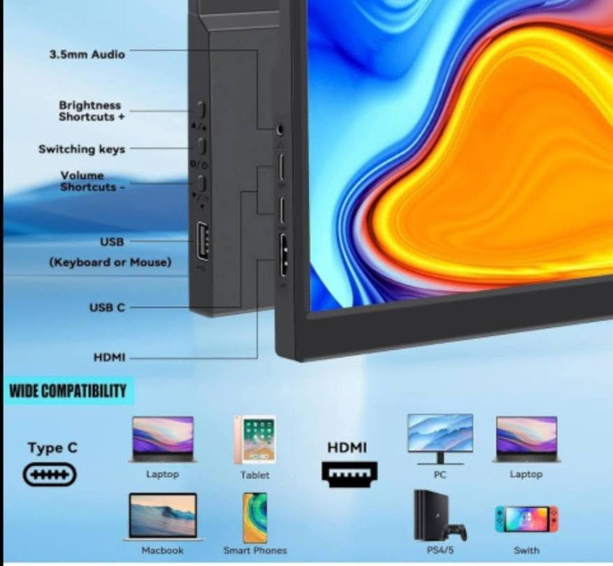 شاشه monitor محموله😍 طلعتلي(جديد غير مستعمل)
ماركة اوربي  UK للكيمنك☑️+تصاميم☑️
الحجم  16 أنش محموله ☑️
عملاقه ☑️
 
جوكر الربط على جميع الاجهزه☑️👇🏻
للستلايت للسفرات+كيمنك العاب+ برمجه وتصميم أو كشاشه ثانويه للابتوب والحاسبات

للدراسه وغيرهم... الخ..
تدعم تقنية ips للمصممين الوان مفتوحه ☑️
تدعم تقنيةHDR ثباتية الالوان والواقعيه ☑️
منفذين تايبسي +منفذ hdm☑️

كامل ملحقات 🎁👇🏻
تابع الصور 🌷

تدرون اسعارهم غاليات بل متاجر  
على اول تم 85 الف..
يوجد توصيل 🚕
***********
