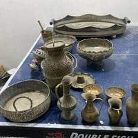 نحاس مطلي فضة • هاون ١٥ • بغداد السراي