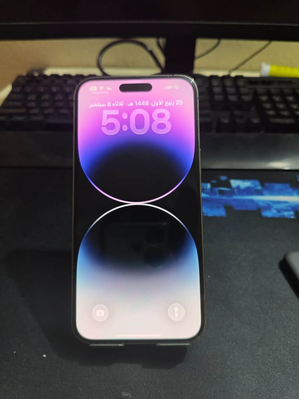 السلام عليكم
iPhone 14 Pro Max
اللون: بنفسجي
256GB
البطارية: %90
 دبل سيم
 النظافة: %100
بشرط البطاريه بلادي ضمان وتر بروف
الاستفسار والتواصل ***********
