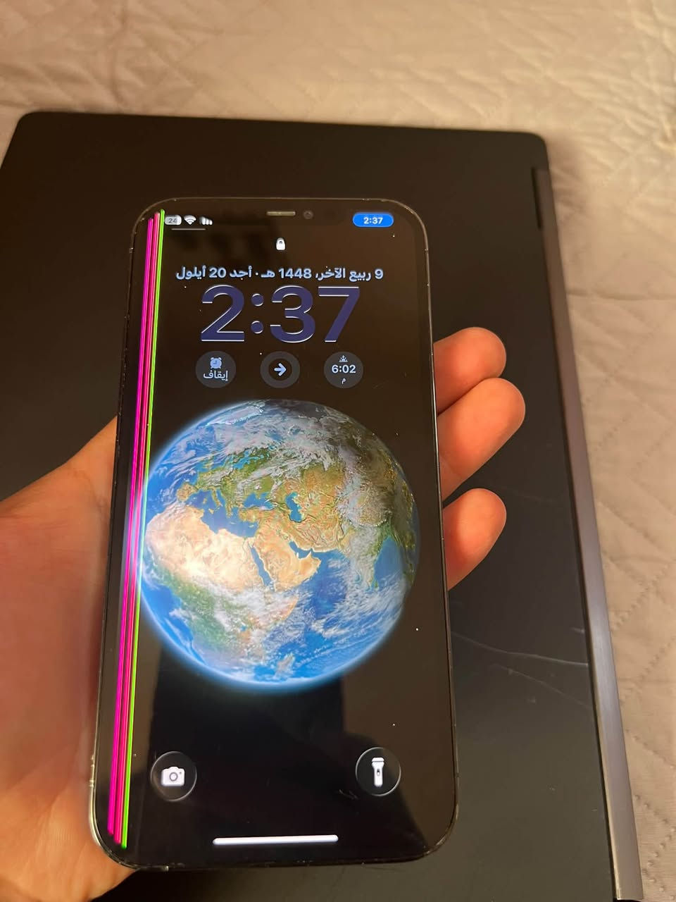📱 للبيع iPhone 12 Pro Max – 256GB
🔹 الذاكرة: 256GB
🔹 الشاشة: أصلية مال جهاز نفسه، بيها فقط خط بالشاشة.
🔹 البطارية: مبدلة، أصلية 100%.
🔹 الكاميرا:
• كاميرا 1X لا تعمل اما 0.5X تعمل بشكل طبيعي
السعر295 الف
بغداد
***********
