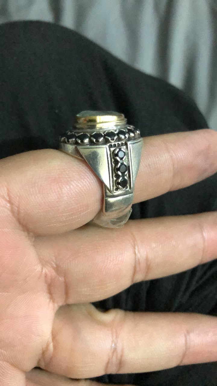زمرد داير ذهب  ترصيع ياقوت صياغه ثقيله
