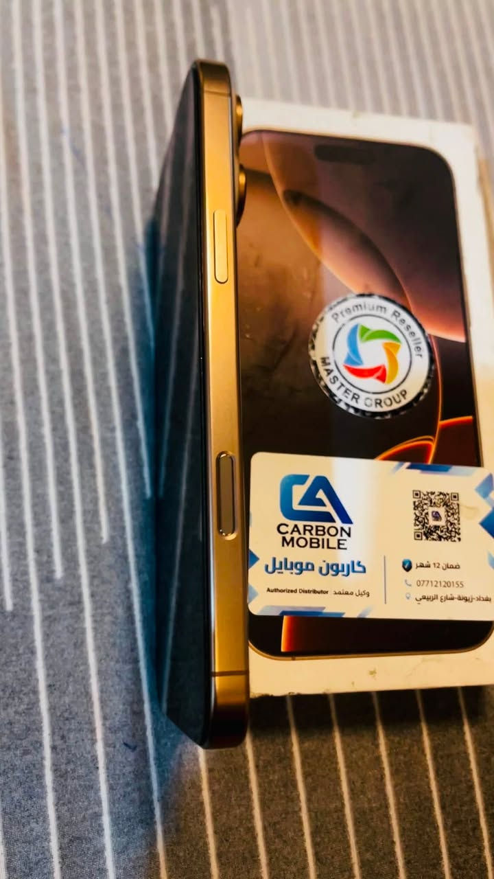 السلام عليكم
16 برو ماكس 256 ماستر 

بطاريته 100 نظافته 100 

فقط ضهره مكسور وتر مامفتوح ملحقاته كامله كيبله ممفتوح 
مكاني بغداد 
*********** واتس
