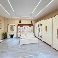 نجارة عراقية • سرير ٢٠٠×١٦٠ • بلوك ٦ ارجل