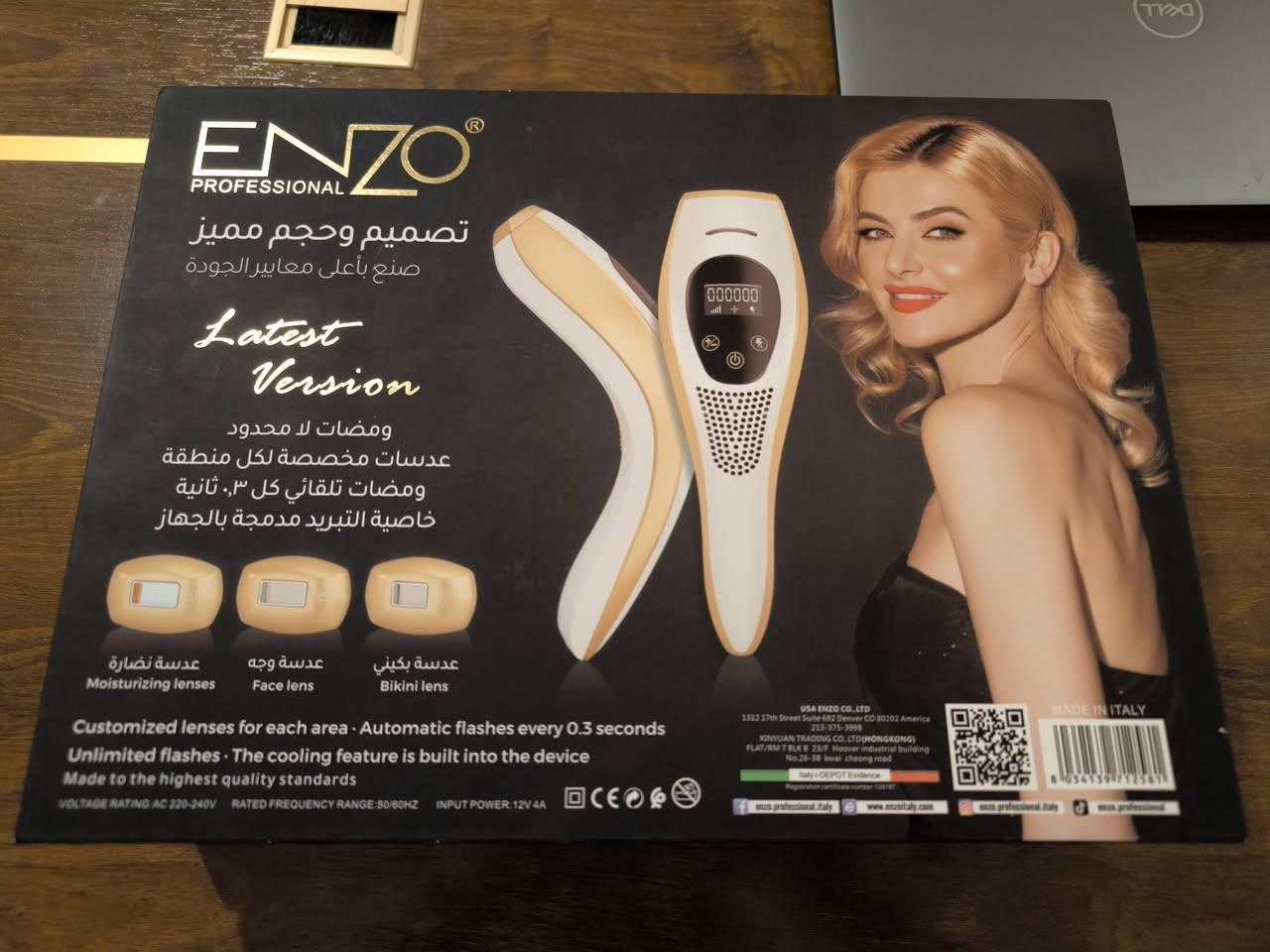 جهاز ليزر منزلي  الايطالي ENZO Professional T11 أحدث إصدار، شبه جديد واستخدام بسيط جداً فقط.

الجهاز نظيف ويعمل بصورة ممتازة، وكامل مع جميع ملحقاته:
• 3 عدسات للمناطق المختلفة
• خاصية التبريد الجليدي
• نظارة الحماية
• الحقيبة الأصلية
• الكارتون والكتيبات والملحقات
 
السعر 300 الف وقابل للتفاوض 
المكان بابل / حلة
رقم الهاتف  ***********
