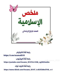 ملخص الإسلامية • الصف الرابع • آية الكرسي