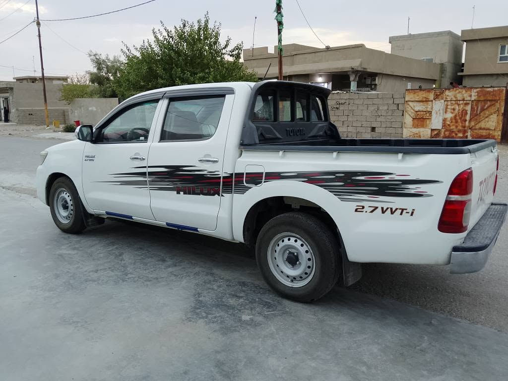 TOYOTA HILUX 2012
موديل 2012 صورة صونر موجود 
بيها بطاقة بنزين 
سنوية و رقم جديد لحد 2028 بأسمي 
محرك قبغ مفتوح 
كير و محرك و تبريد بشرط بدون صرف و بخار
تاخم تاير جديد 
تاخم صدر كلة جديد 
مكان كركوك 
للستفسار 
*********** 
واتسأب كركوك, العراق
